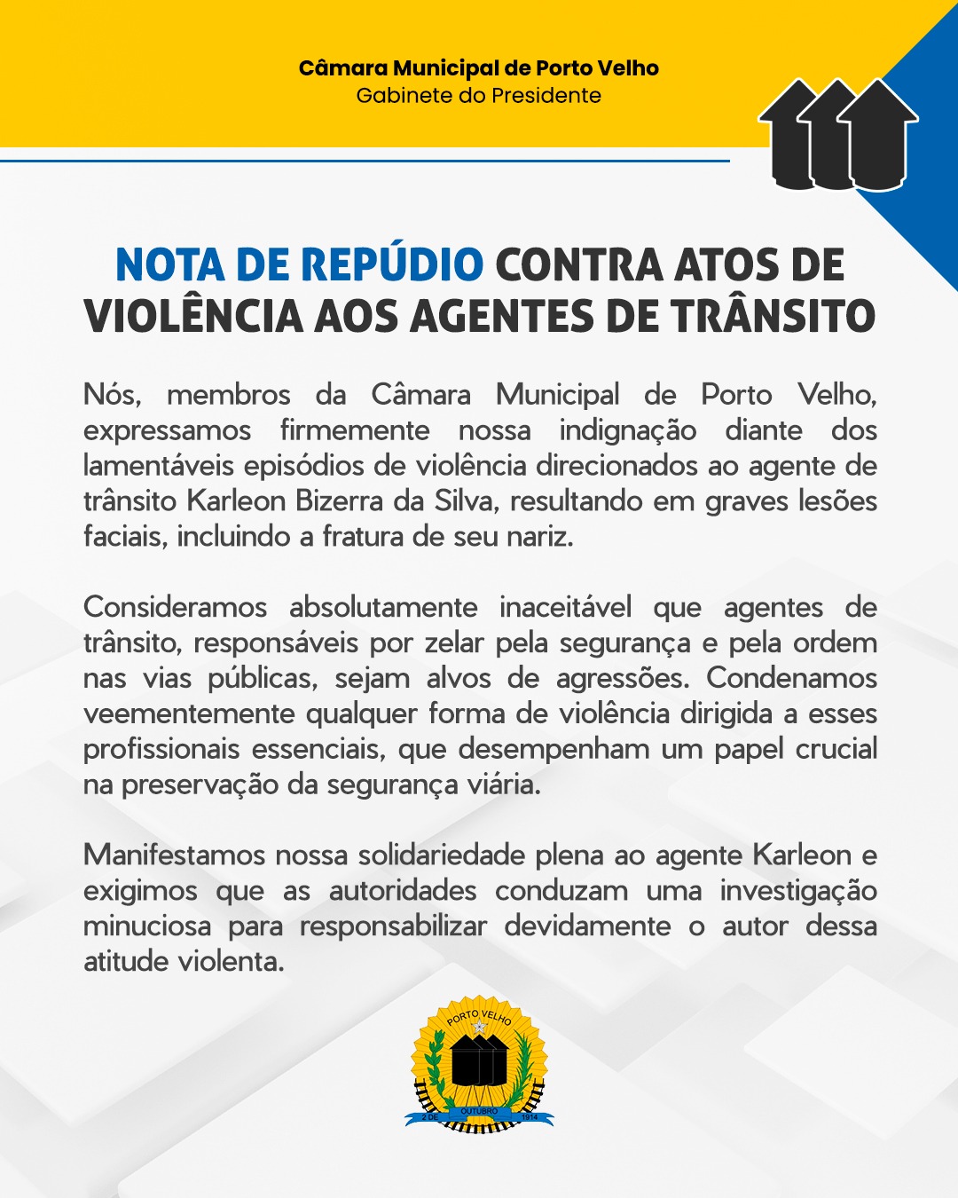 NOTA DE REPÚDIO CONTRA ATOS DE VIOLÊNCIA AOS AGENTES DE TRÂNSITO